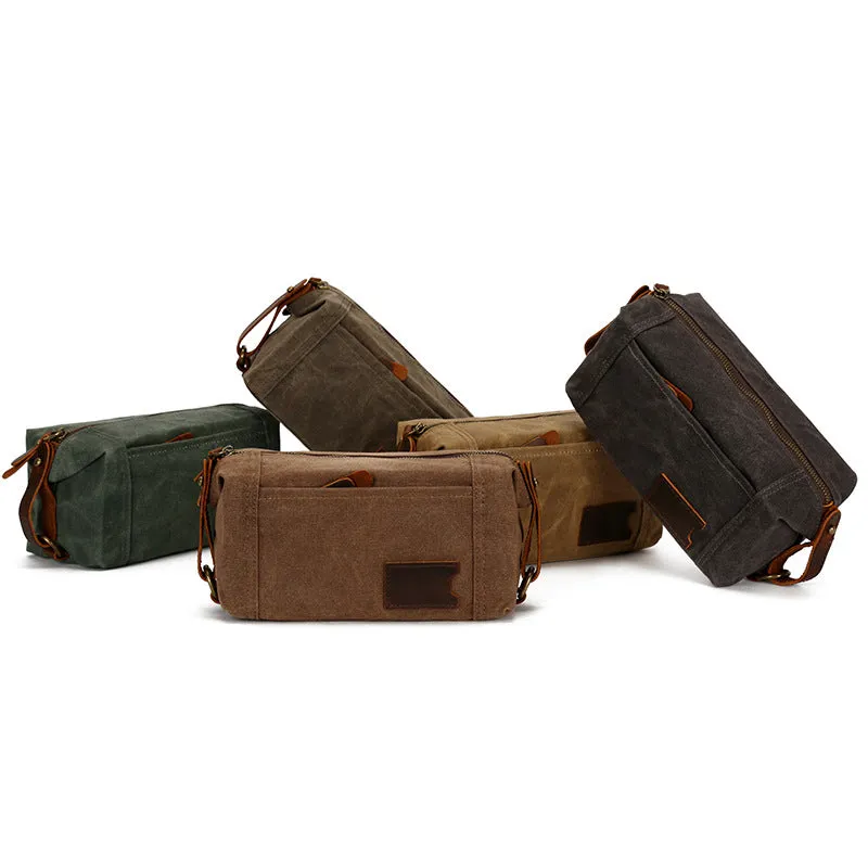 Handmade Vintage Canvas Toiletry Dopp Kit