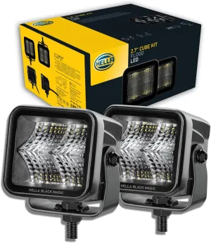 Hella 1FA 358 176-801 LED-Spotlight - Black Magic Cube Kit 2.7" - 12/24V - mounting - Short distance lighting - Cable: 500mm - Plug: DEUTSCH plug - Kit - Quantity: 2