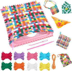 heqxwl Weaving Loom Kit Toys, 2-in-1 Square Buildable Loom Knitting Kits,DIY Crafts for Kids and Adults, Crafts for Girls Ages 6-8
