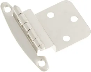 Hickory Hardware P140-SN-10B Variable Overlay 3/8 in Inset Traditional Cabinet Door Hinge 170° Opening | Surface Mount Face Frame | Free Swinging Easy Installation Satin Nickel Finish 10 sets of Pairs