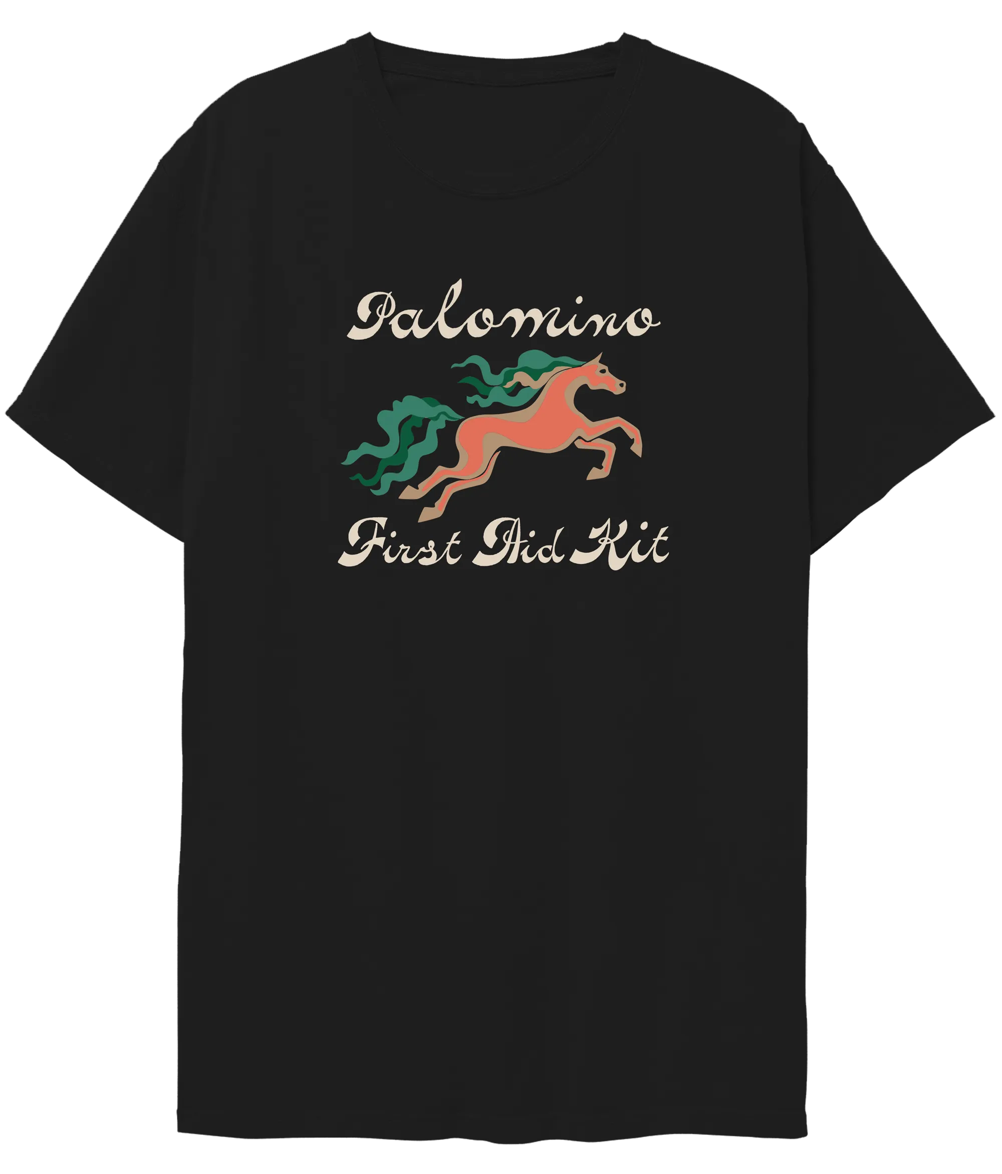 Horse Illustration Black T-Shirt