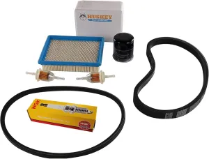 Huskey Golf Cart Tune Up Kit for Club Car DS 1993-2004 Gas W/ FE290 Kawasaki Motor, Air Filter (Flat), Oil Filter, NGK Spark Plug, 2X Fuel Filters, Clutch Drive & Starter Generator Belt (Selective)