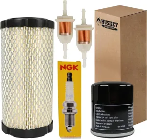 Huskey Golf Cart Tune Up Kit for Club Car Precedent 2004-Up W/ FE350 Kawasaki Motor, Includes Air Filter, Oil Filter, NGK Spark Plug, 2X Fuel Filters, Clutch Drive & Starter Generator Belt (Selective)