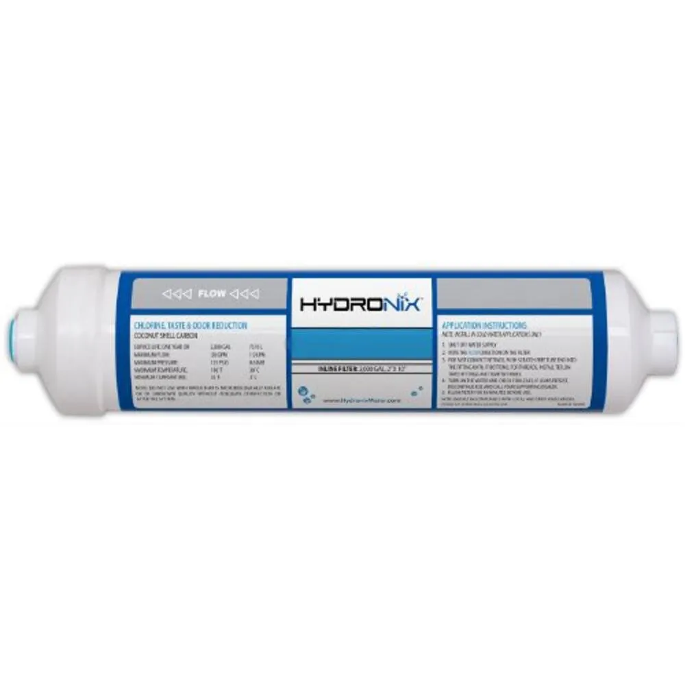 Hydronix ISF-2512 Inline Sediment Water Filter for Pre Filtration, 2.5" x 12", 1/4" NPT Ports