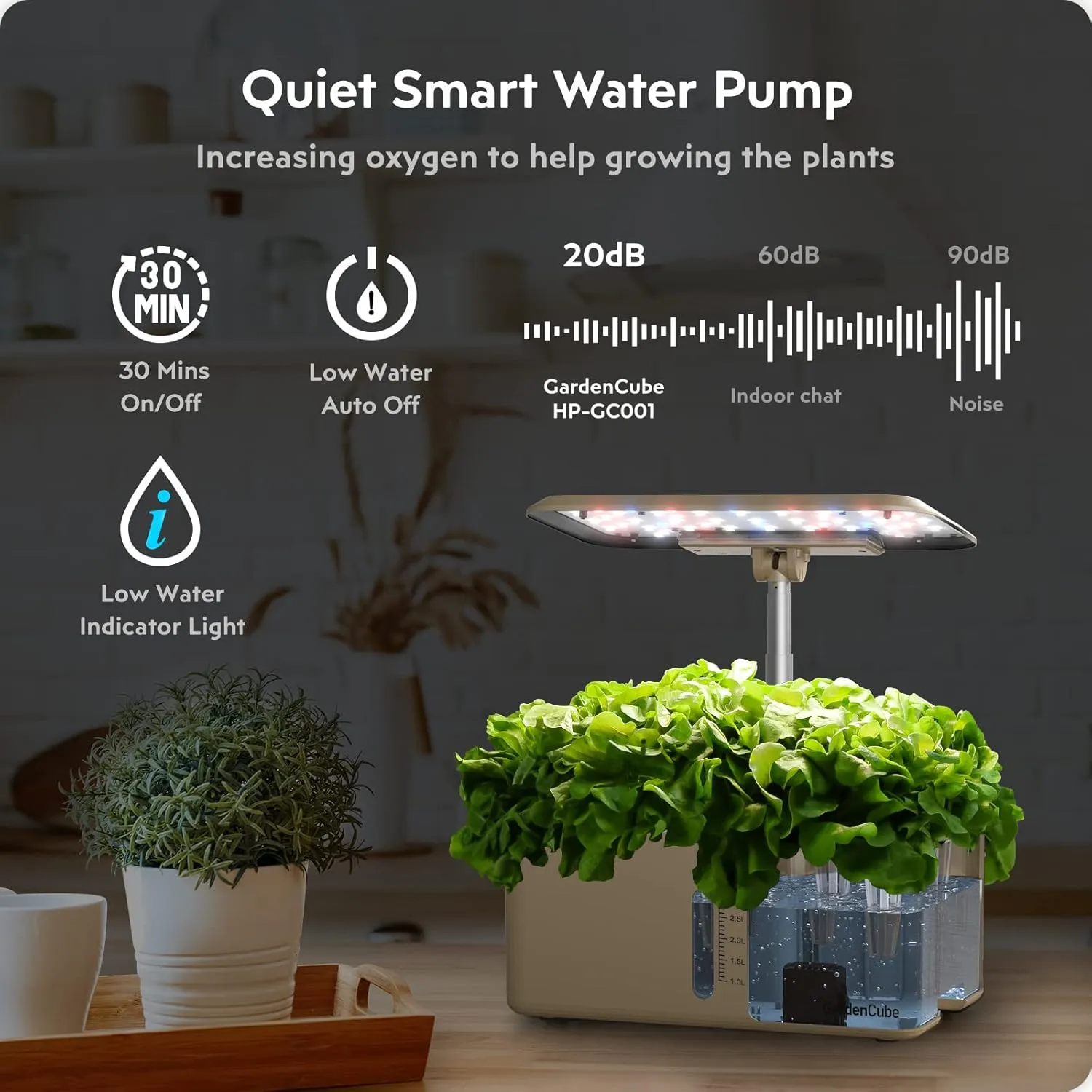Hydroponics Growing System Garden: 8 Pods Indoor Herb Garden with Grow Light Plants Germination Kit Quiet Automatic Hydroponic Height Adjustable - Gardening Gifts for Women Kitchen Gold