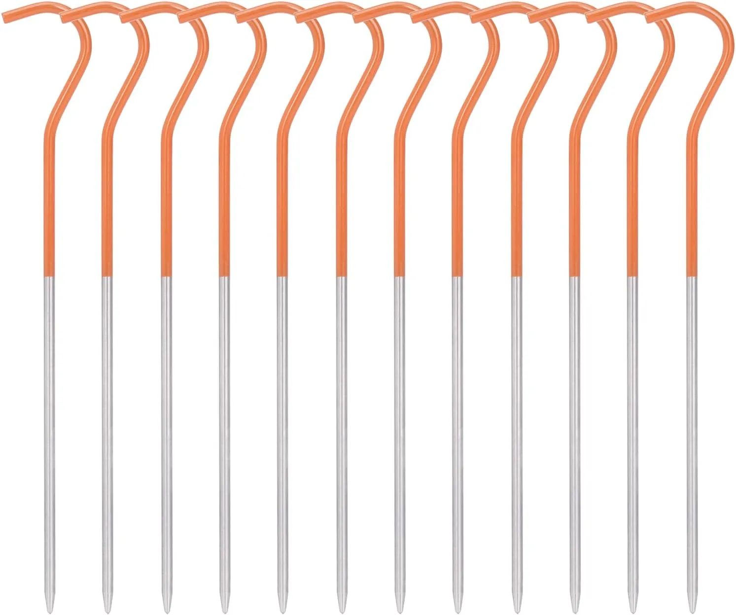 iBasingo 12pcs/lot Titanium Alloy Pegs Outdoor Camping Tent Stakes Portable Elbow Grass Tent Nail A-Ti4001P