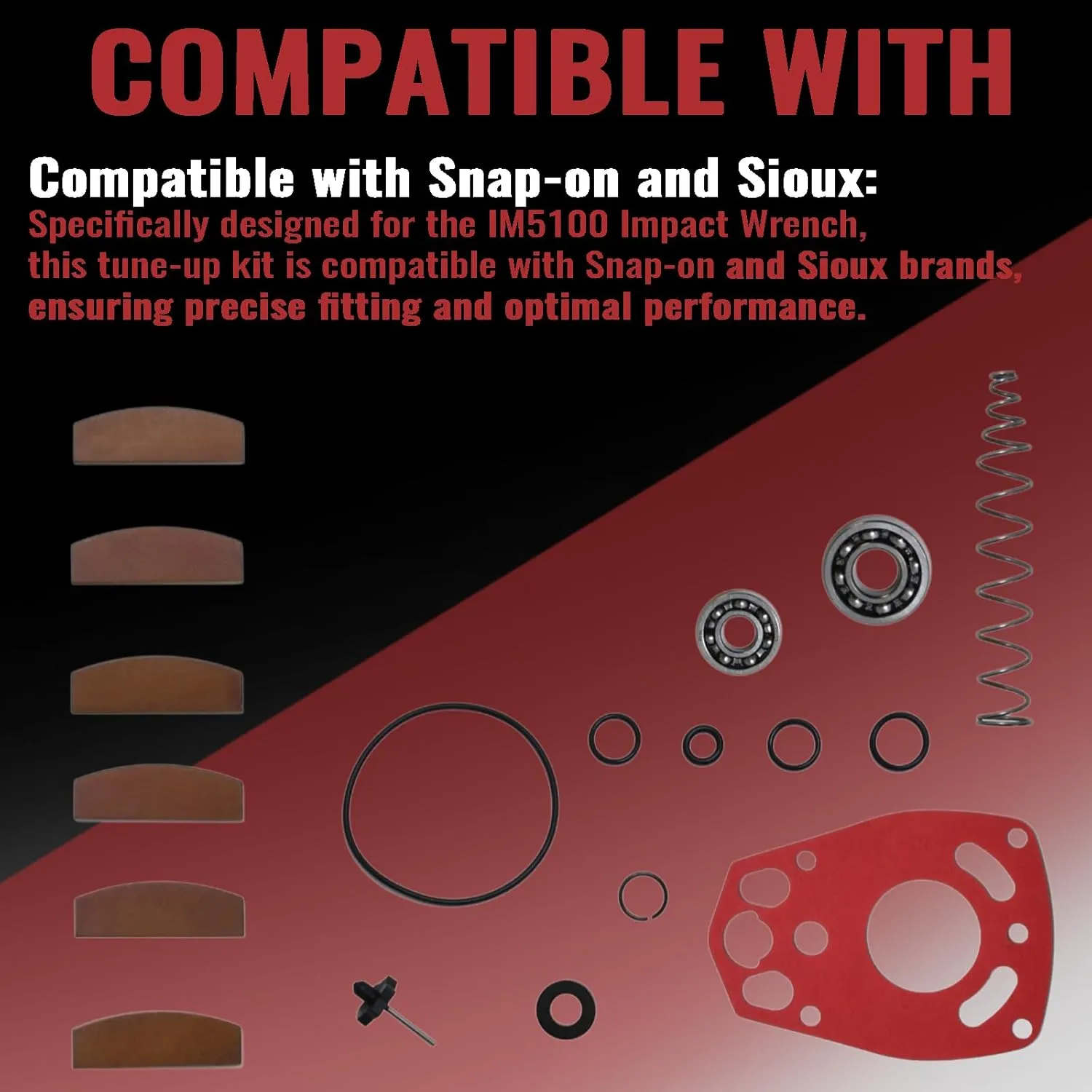 IM5100 IM5100-TK1 Repair Kit，compatible With Snap-on snap on Wind Gun IM5100 SIOUX 4035 IM5100-30A IM5100-3 Air inlet plug Umbrella rod   spring   washer 4-piece set IM5100-20A (IM5100-TK1)