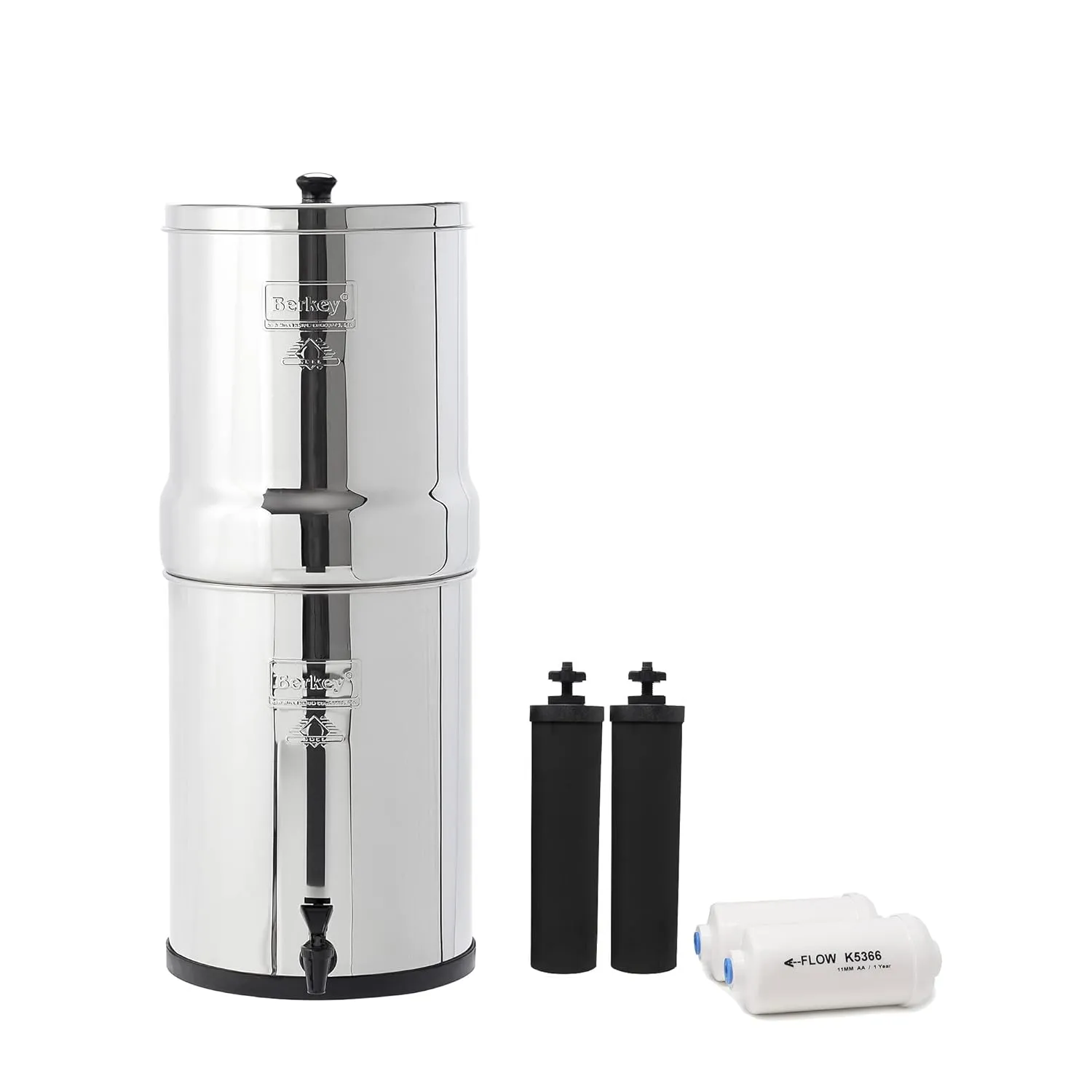 Imperial Berkey Gravity-Fed Water Filter with 2 Black Berkey Elements and 2 Berkey PF-2 Fluoride and Arsenic Reduction Elements