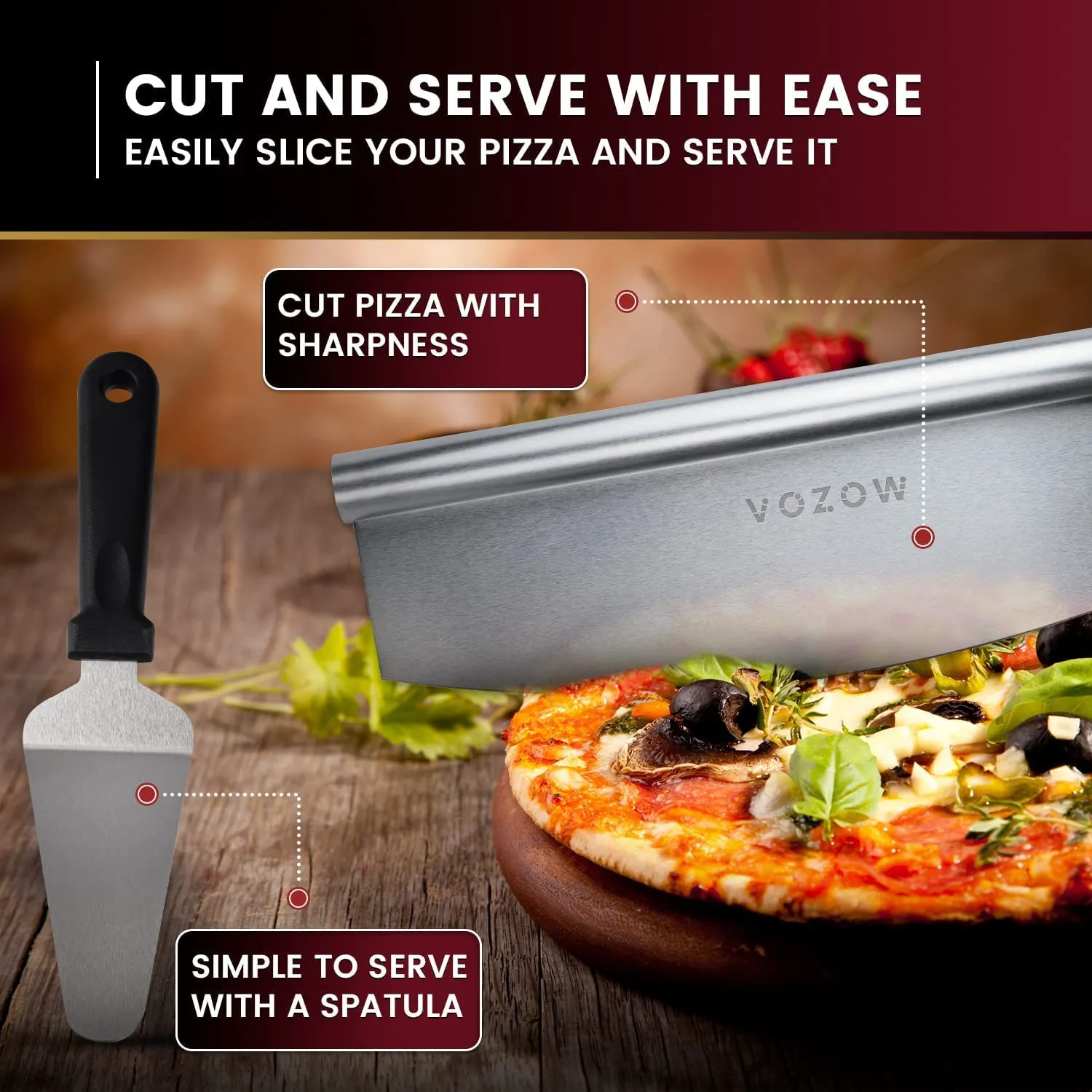 Importikaah 12"x14" Aluminum Pizza Peel - Luxe Paddle with Foldable Wood Handle & Cutter for Ultimate Enjoyment