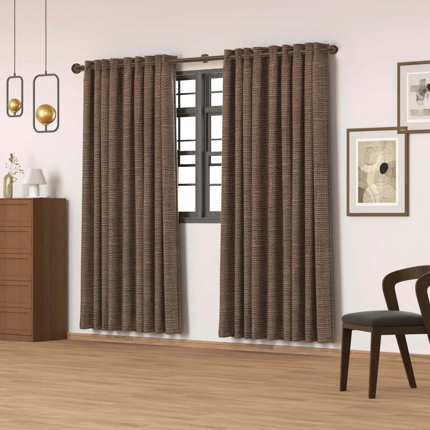 Industrial Curtain Rods for Windows 18 to 88 Inch, 1 Inch Blackout Wrap Around Drapery Rods, Adjustable Farmhouse Curtain Pole, Wall or Ceiling Mounted, for Living Room, Antique Bronze