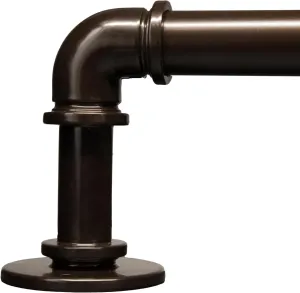 Industrial Curtain Rods for Windows 18 to 88 Inch, 1 Inch Blackout Wrap Around Drapery Rods, Adjustable Farmhouse Curtain Pole, Wall or Ceiling Mounted, for Living Room, Antique Bronze