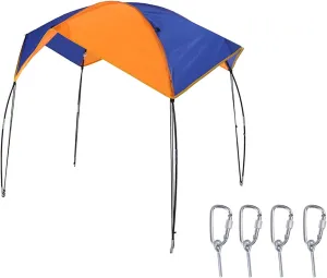 Inflatable Kayak Awning Canopy Boat Sun Shade Shelter 2 3 4 Persons Boat Sun Shelter Sailboat Awning Cover Fishing Canopy Tent Sun Shade UV Protection (68351 Awning (4 People))