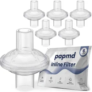 Inline CPAP Filters for CPAP Machines | Clean Air & Enhanced Comfort, High-Efficiency Filtration for Particles & Odors, 6 Pack and Instructions