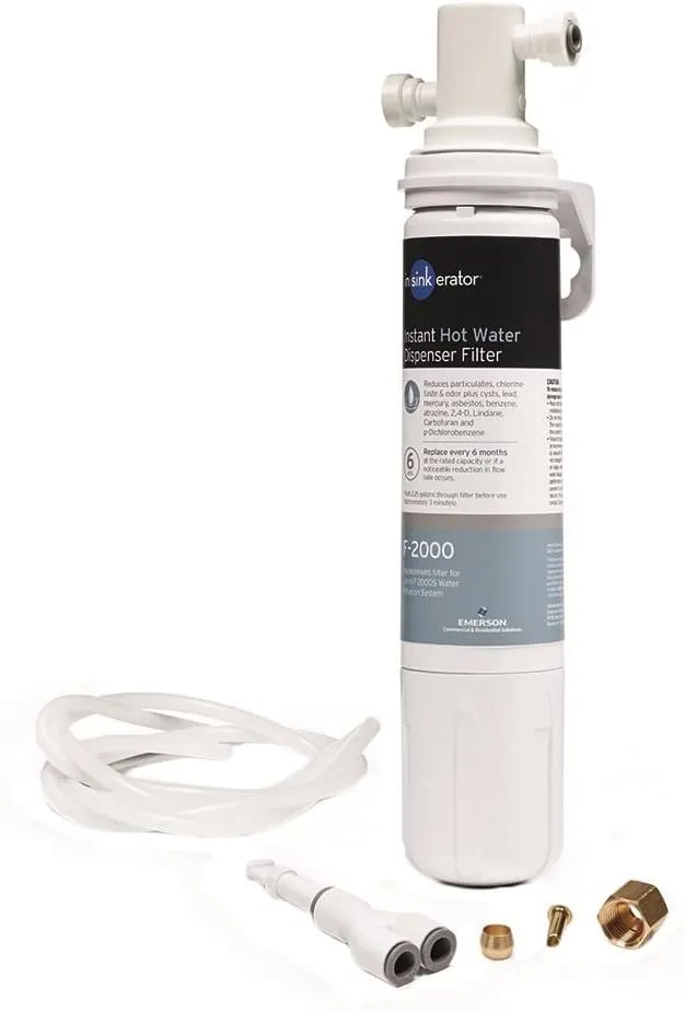 InSinkErator F-2000S Premium Under Sink Water Filtration System for Instant Hot and Cold Water Dispenser System & Garbage Disposal Power Cord Kit, CRD-00