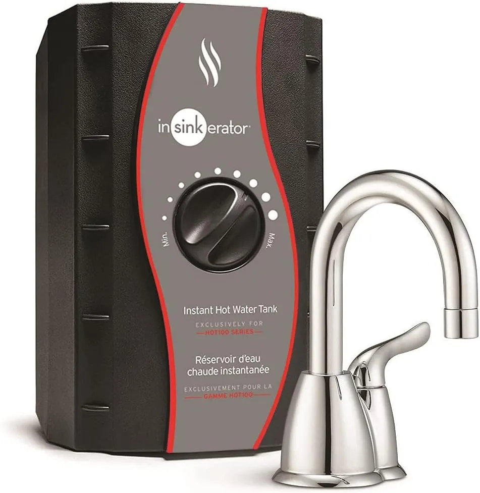 InSinkErator H-HOT150C-SS HOT150 Instant Hot Water Dispenser System-Faucet & Tank, Chrome & F-1000S, One Size
