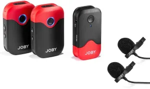Joby Wavo Air 2.4Ghz Wireless Microphone System with Two Transmitters Designed Mounting System, Vlogging, Filmmaking, Interview, Smartphone, Camera