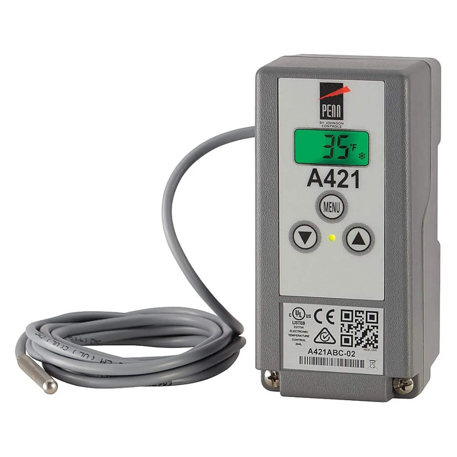 Johnson Controls A421ABC-06C Electronic Temperature Control, Single Stage,19.5 ft. (6m)