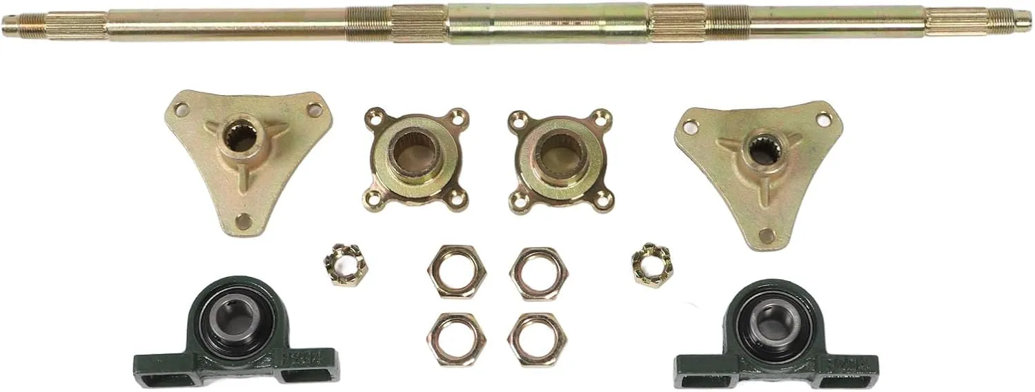 Kart Rear Axle Kit, 24 Inch Metal Anti Impact Wheel Hub, Fixed Bracket Flange Set, Suitable for 50 150 Atv Four Wheeler Drift Tricycle