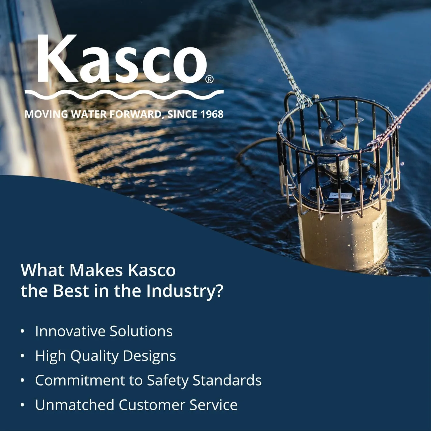 Kasco Deicer 1 HP Lake & Pond De-icer 240V – Single Phase with 50 Ft Electric Power Cord | Water Deicer for Ponds, Lakes & Dock Bubbler
