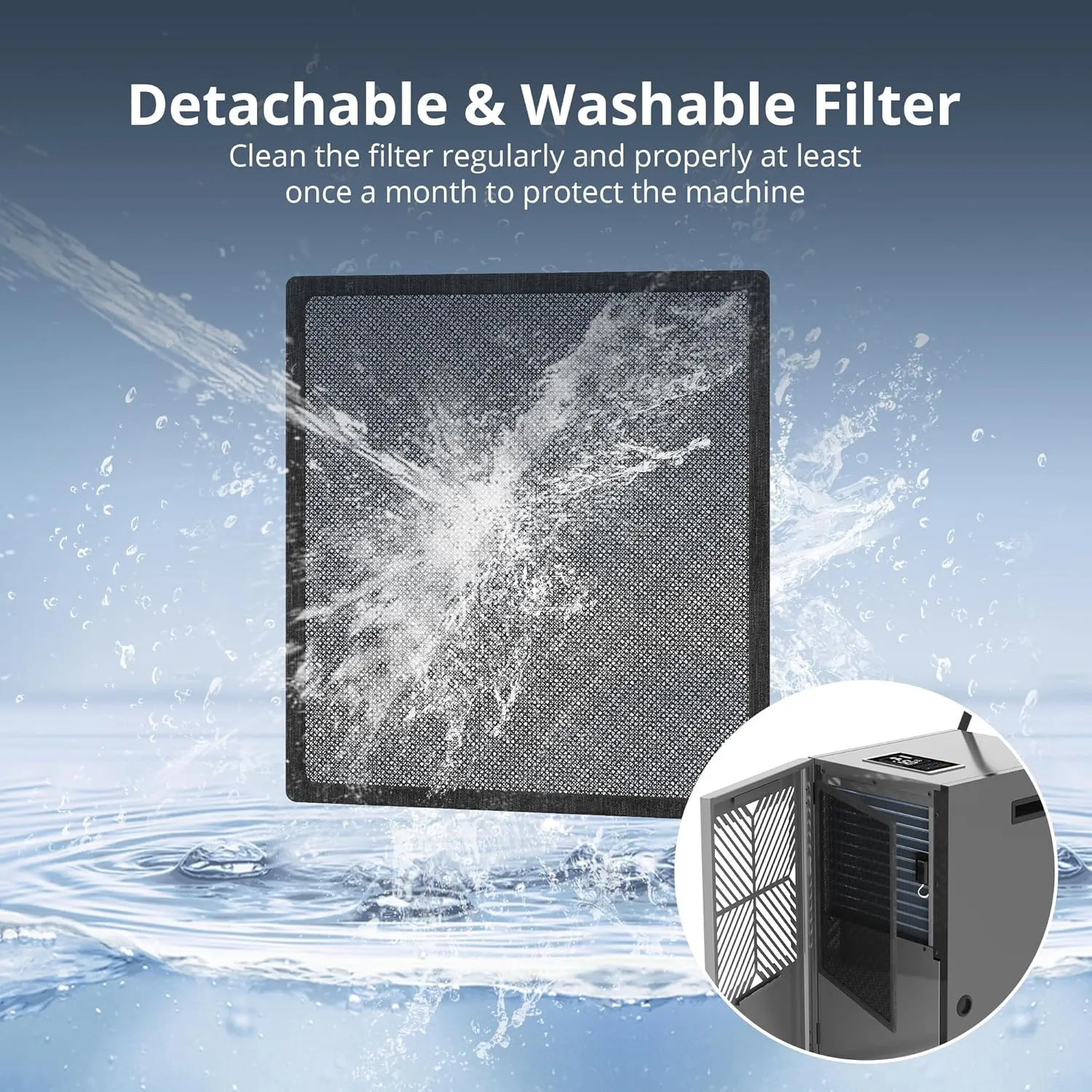 Kesnos 155 Pints Commercial Dehumidifier with Pump – Dehumidifier with Drain Hose and 24 Hr Timer in Large Space Up to 7500 Sq. Ft. – Ideal for Basements, Industrial Spaces and Job Sites