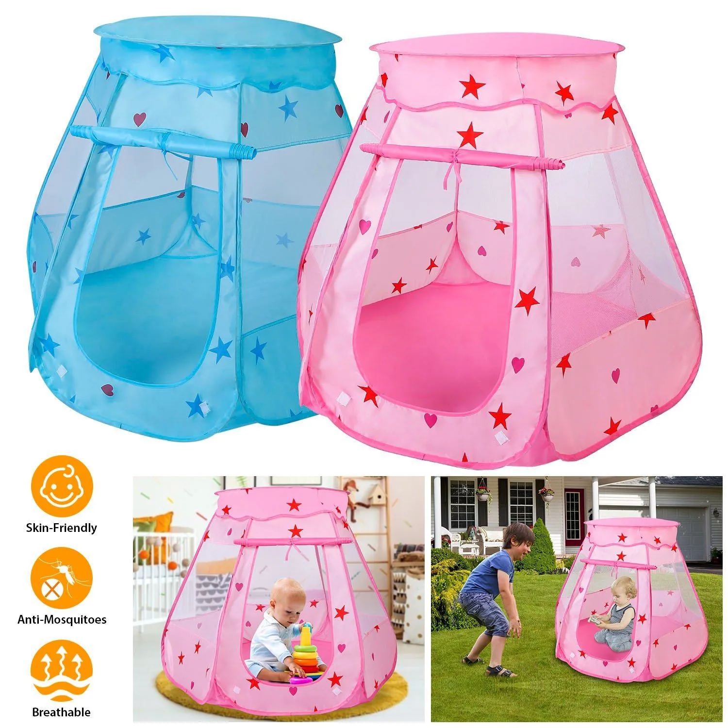 Kids Pop Up Prince Princess Toddler Play Tent