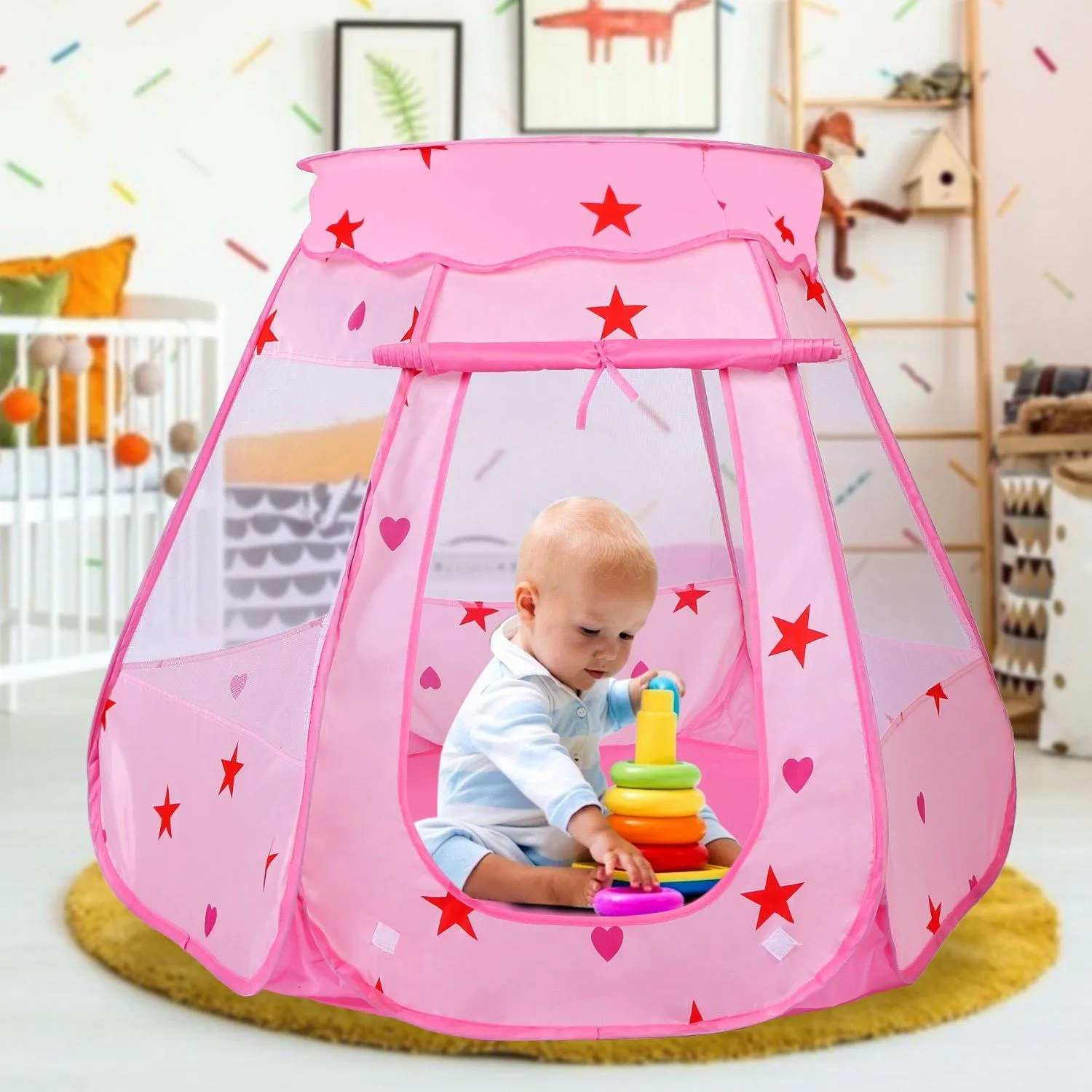 Kids Pop Up Prince Princess Toddler Play Tent
