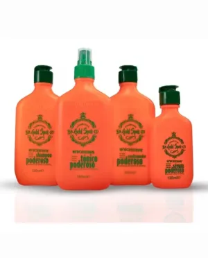 Kit Gold spell/Shampoo   Conditioner   Powerful Tonic 3x250ml   Serum 120ml / Kit Poderoso Gold Spell Cosmetics