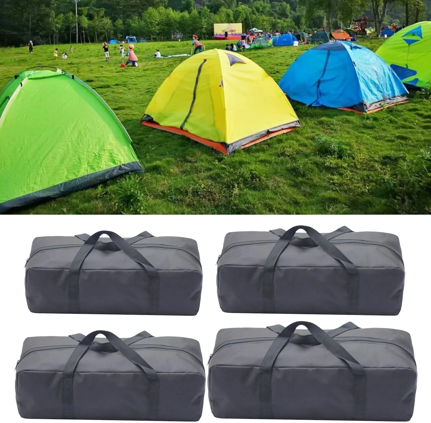 Large Capacity Luggage Bag With Handles Tent Poles Storage Bag Rainproof Luggage Gym Bag Easy To Carry