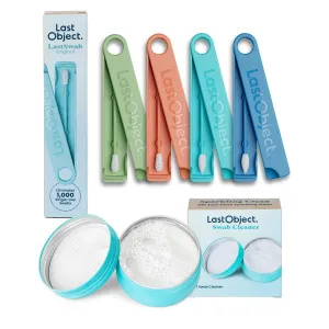 LastSwab® Mix Kit - The Sustainable and Sanitary Alternative to Single-Use Q Tips - Zero Waste and Easy to Clean - 2 LastSwab Original with Case, 2 LastSwab Beauty with Case, 1 Swab Cleanser