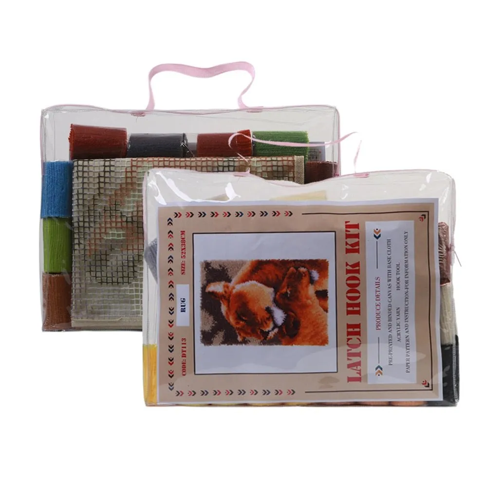 Latch Hook Rug Making Kit - Santas Train Christmas Tree Mat 80X80cm
