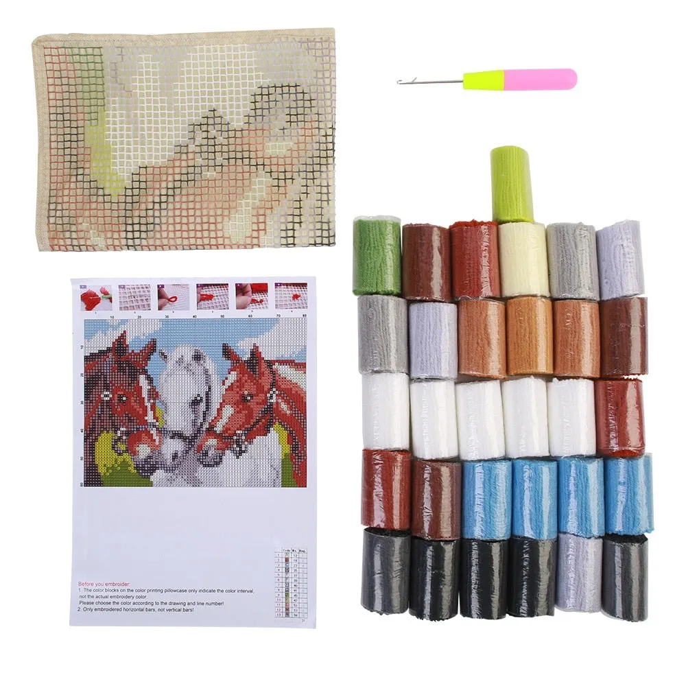 Latch Hook Rug Making Kit - Santas Train Christmas Tree Mat 80X80cm