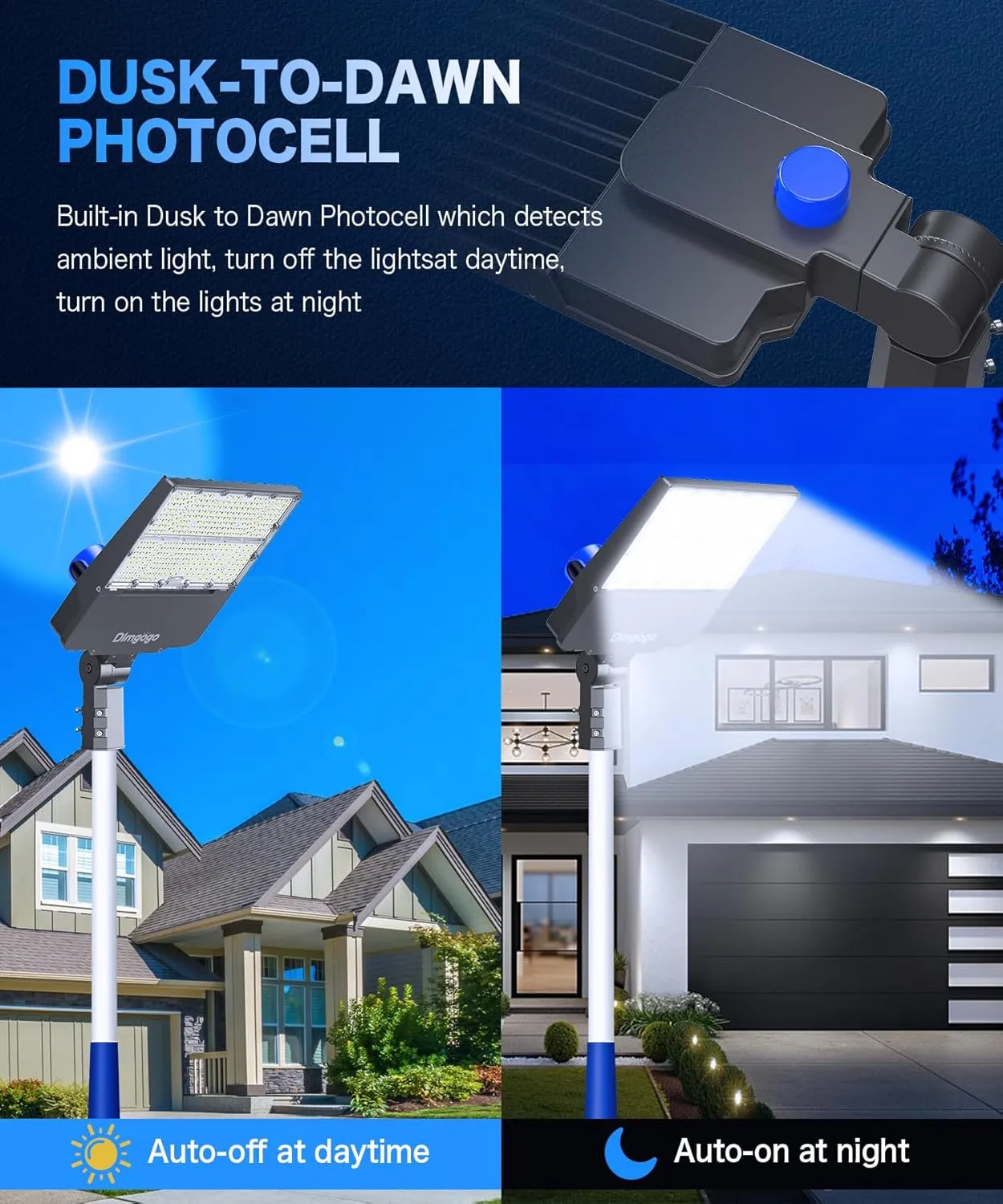 LED Parking Lot Light - 35000LM 240W Street Lights Dusk to Dawn Outdoor Lighting Commercial with Photocell, 6500K LED Flood Light Outdoor Waterproof with Slip Fitter Mount