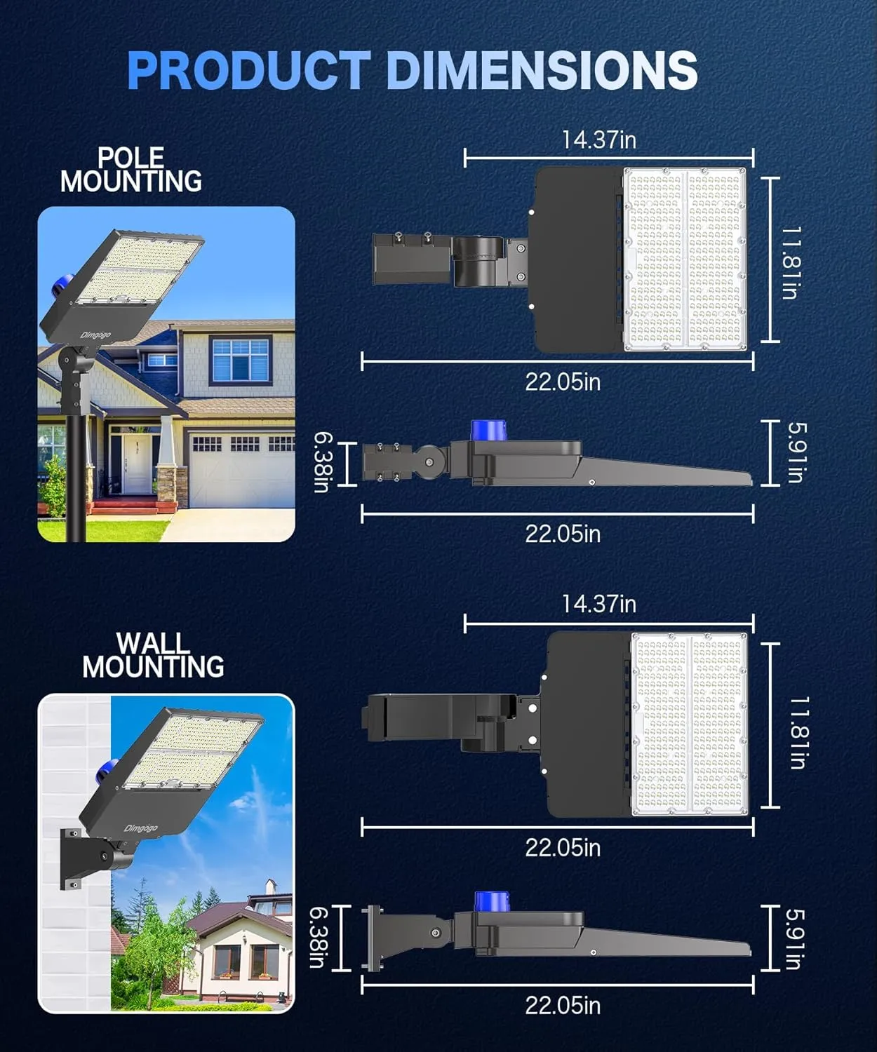 LED Parking Lot Light - 35000LM 240W Street Lights Dusk to Dawn Outdoor Lighting Commercial with Photocell, 6500K LED Flood Light Outdoor Waterproof with Slip Fitter Mount