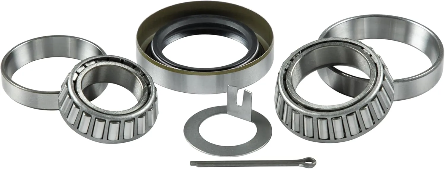 Lippert Trailer Bearing Replacement Kit for 3,500-lb. Axle Hubs with Inner/Outer Bearing Cones, Races, 1.719" Inner Diameter Double Lip Grease Seal, 1.75" Cotter Pin, 1.5" Tang Spindle Washer