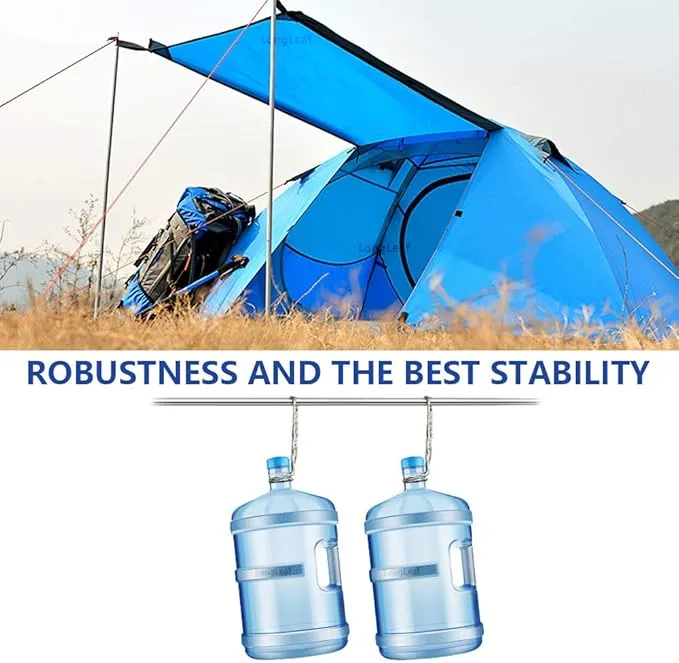 Long Leaf Tent Poles,Adjustable Steel Rods for Camping Tarps,Backpacking,Shelters,Portable Tarp Poles Rods-2 Pack