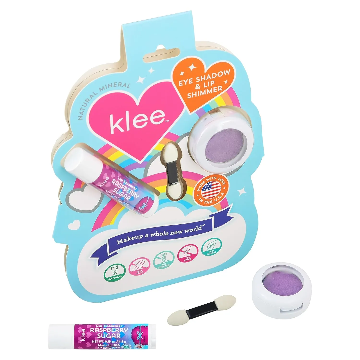 LunaStar Klee Eye Shadow and Lip Shimmer Makeup Kit. Gentle and Non-Toxic. Kid-Friendly. Made in USA. (Sugarplum Twinkle)