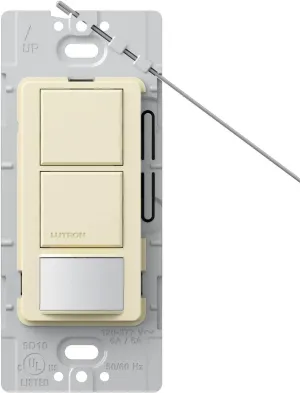 Lutron Lutron MS-OPS6-DDV-AL Maestro 6 Amp Single Pole Dual Circuit Occupancy Sensing Switch, Almond