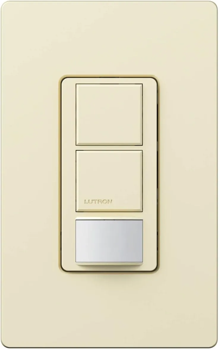 Lutron Lutron MS-OPS6-DDV-AL Maestro 6 Amp Single Pole Dual Circuit Occupancy Sensing Switch, Almond