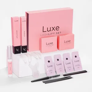 Luxe Cosmetics - Lash Lift Kit - Complete Set for Eyelash Lifting - New Pro Version - Easy to Apply and Long Lasting Finish - Professional Results up to 8 Weeks (New Lashlift Kit with White Glue)