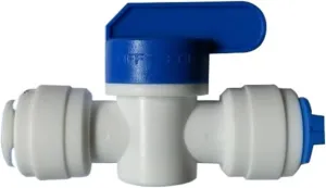 M10pcs 1/4" Inline Tube Shut-Off Ball Valve Quick Fitting Connection for Aquarium Water Filter System