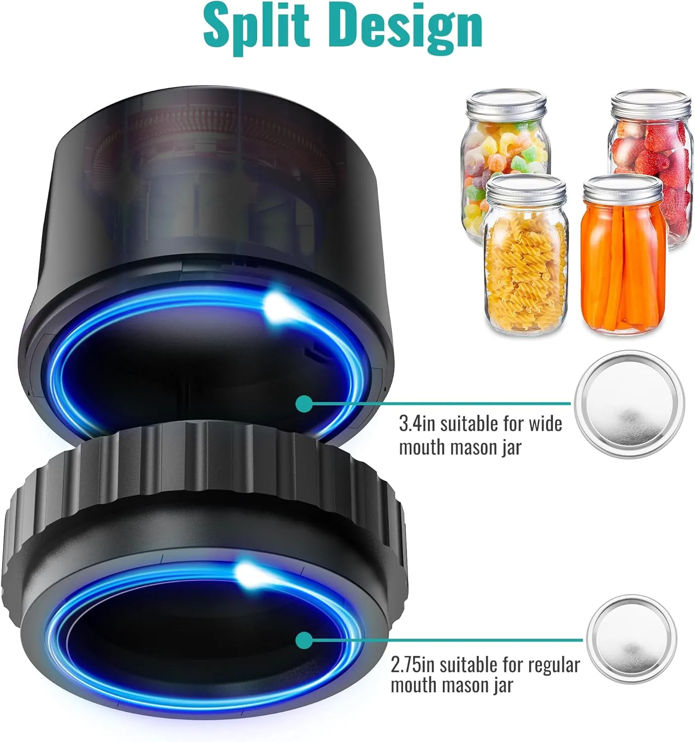 M13 Auto Electric Mason jar Vacuum Sealer - 2025 Upgrade Smart Vacuum Sealer for Jars with Wide and Regular Mouth Canning Jar Lids Portable - Easy to Use - for Mason jar vacuum sealer kit