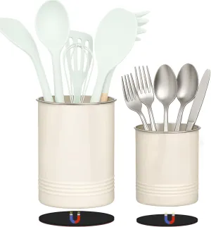 Magnetic RV Utensil Holder - Space-Saving Camper Accessories for RV Kitchen Organization - Strong Magnet Base for Secure Storage, No-Drill Utensil Organizer for Camping & Travel Trailers - 2 Pack