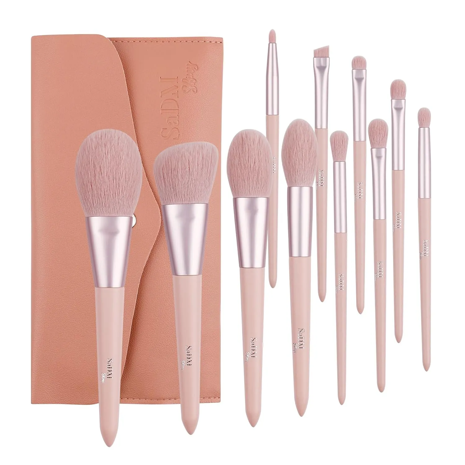 Makeup Brush Set (11 Pieces) - Includes Foundation, Powder, Concealers, Highlighter, Contour, Eye Shadows & Blush Makeup Brushes - Face & Eye Make Up Brushes with Soft Bristles