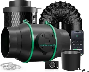 MARS HYDRO 2025 New Version iFresh 6 Inch Smart Inline Fan Combo, with Variable Speed Controller, for Heating Cooling Booster, Grow Tents