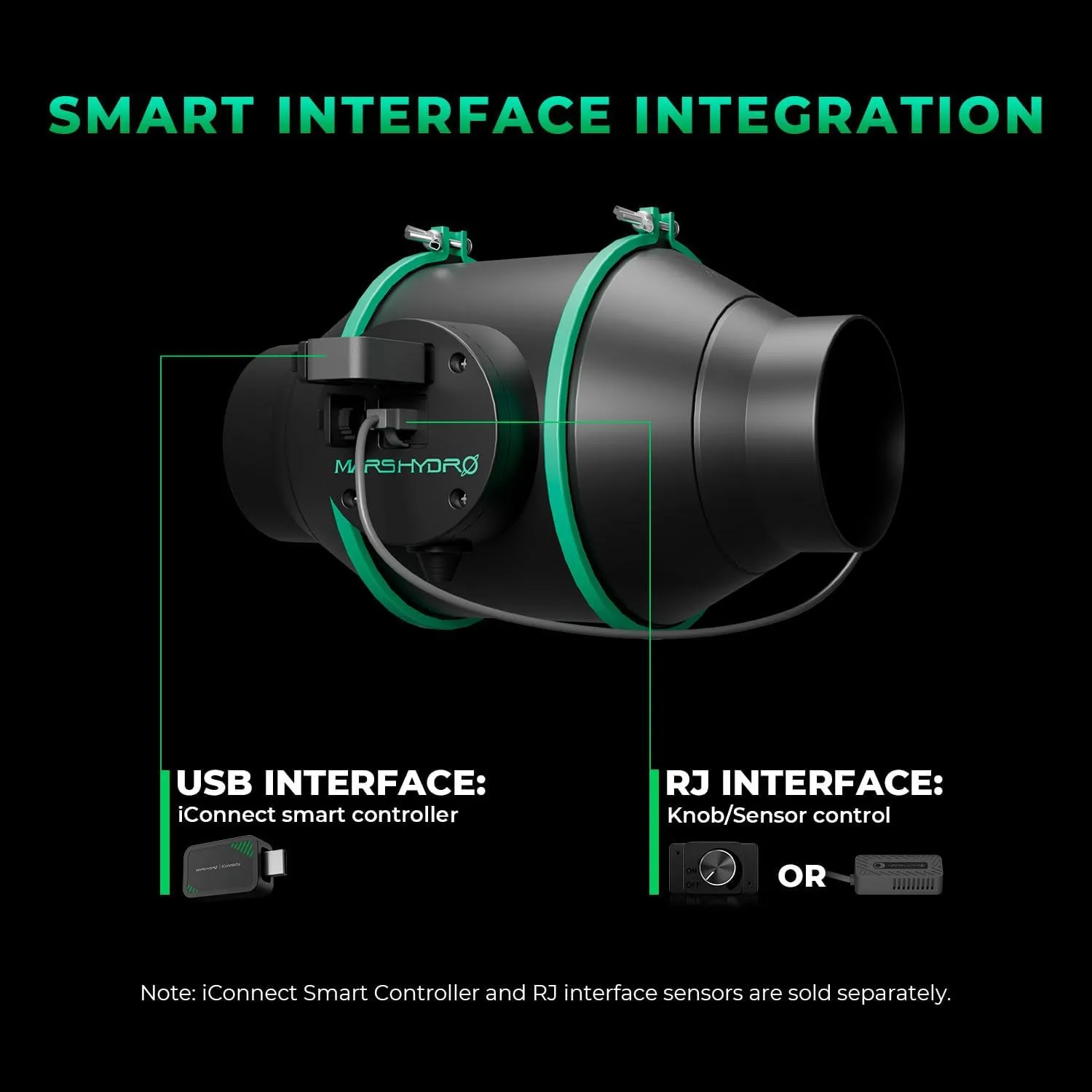MARS HYDRO iFresh 4 Inch Smart Inline Fan Combo, with Variable Speed Controller, for Heating Cooling Booster, Grow Tents