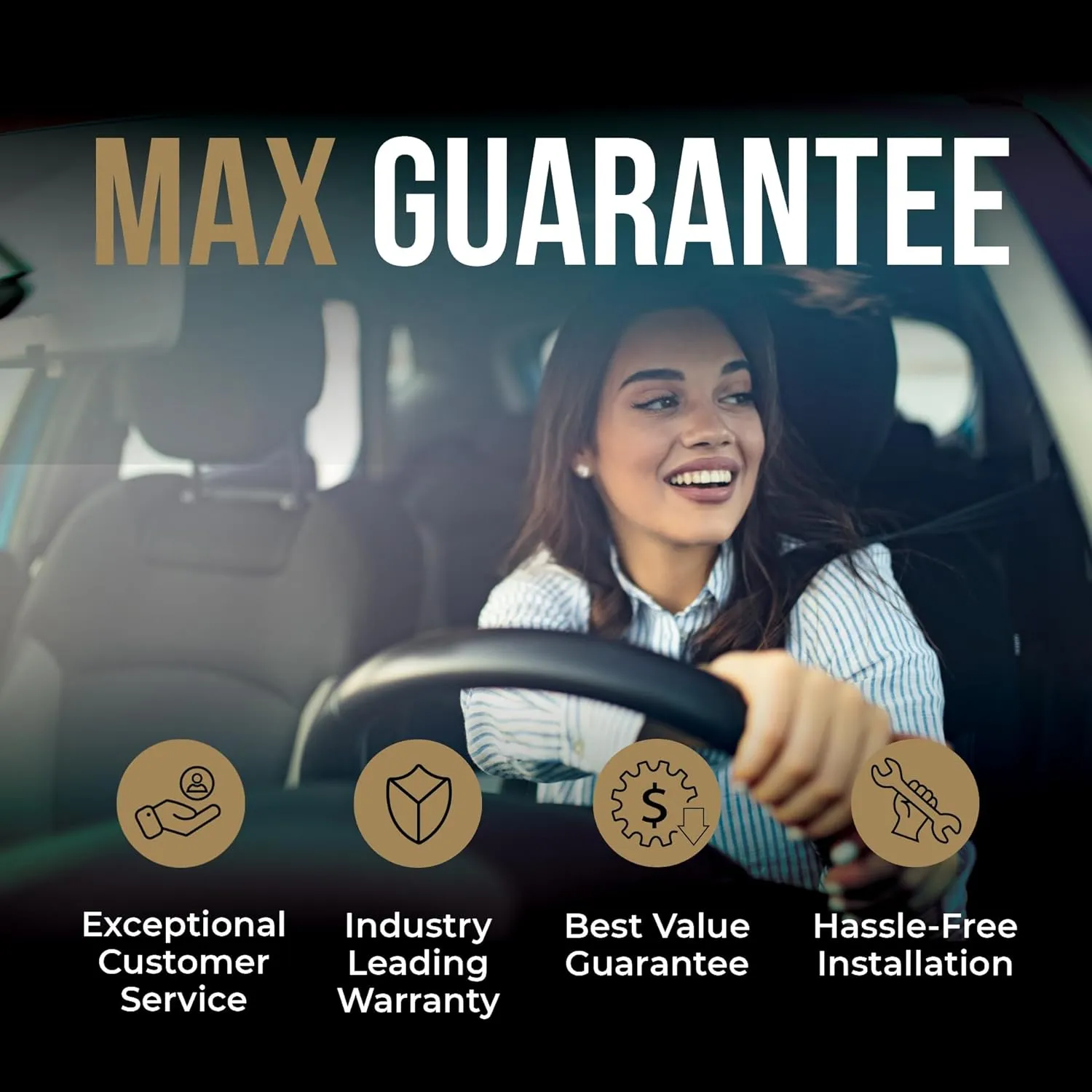 Max Advanced Brakes Front & Rear Brake Kit Compatible With 2017 2018 2019 2020 Mitsubishi Outlander AWD Replacement Drilled Slotted Black Coated Disc Brake Rotors and Ceramic Brake Pads