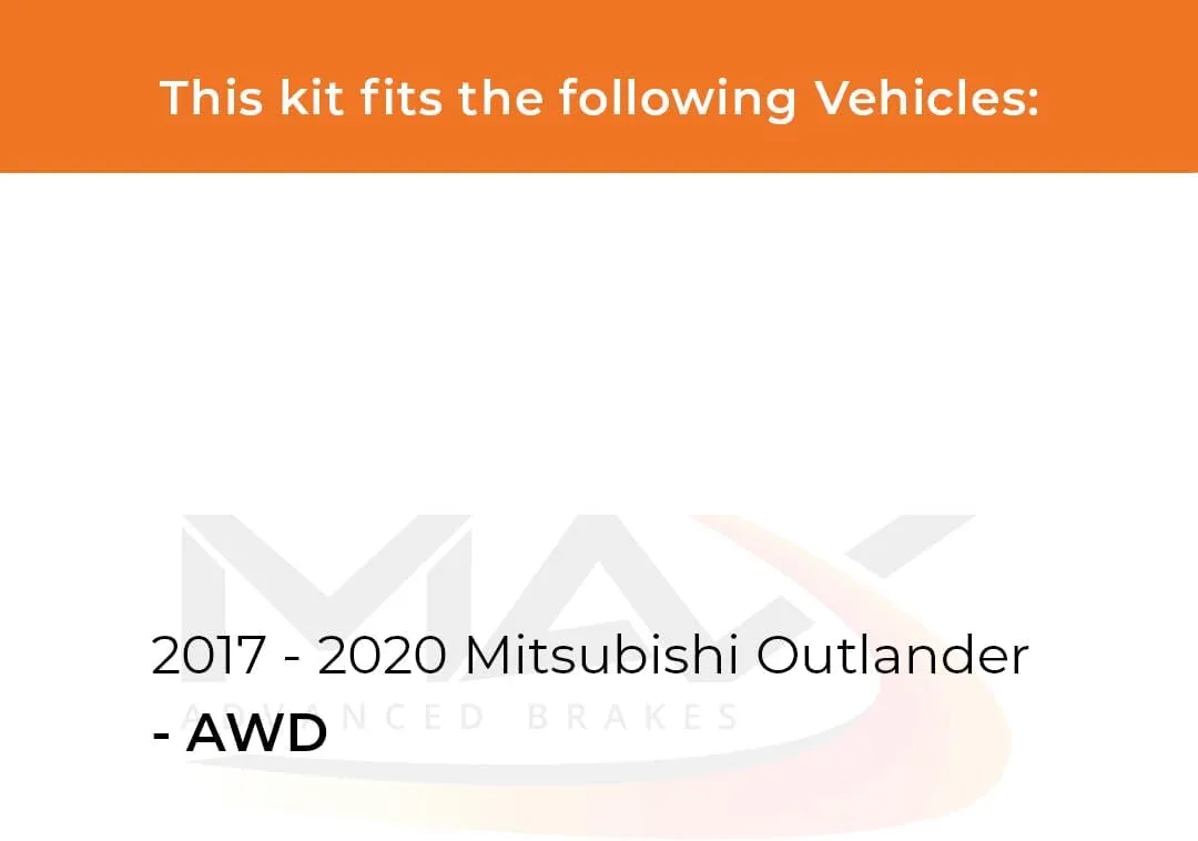 Max Advanced Brakes Front & Rear Brake Kit Compatible With 2017 2018 2019 2020 Mitsubishi Outlander AWD Replacement Drilled Slotted Black Coated Disc Brake Rotors and Ceramic Brake Pads