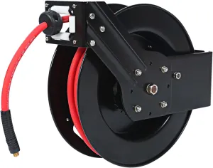 MaxWorks 80720 50ft Auto Rewind Retractable Reel with 3/8" x 50' Air Hose with Brass Fittings