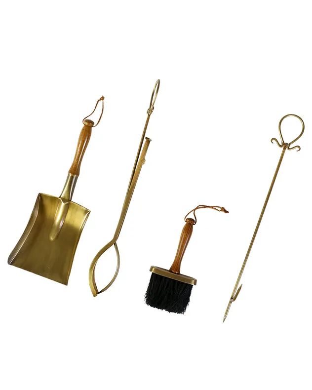 Mayfair Brass Fire Tools and Log Storage Unit