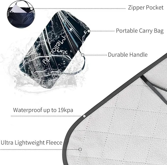 Mellowdy Companion Outdoor Printing Blanket Waterproof, Wind-Resistant, Utility Blanket for Camping, Picnic, Stadium, Beach, Gameday, Travel, Foldable with Carrying Bag（Snowboarder Painting,55x80）